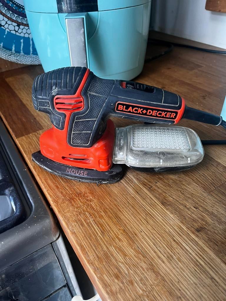 schuurmachines netstroom oa Black and Decker mouse, Ophalen of Verzenden, Zo goed als nieuw, Minder dan 600 watt, Excentrische schuurmachine