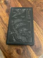 Antieke Chinese inktsteen met kraanvogel – 16,5 x 10 cm, Ophalen of Verzenden