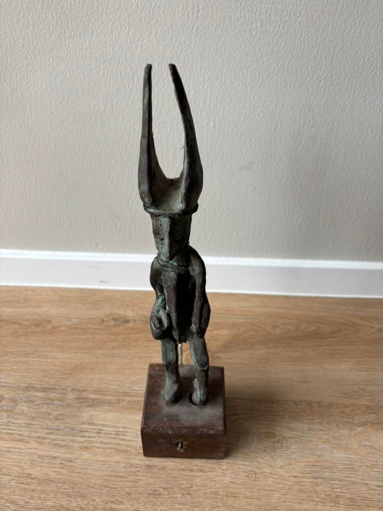 Antiek Ikenga Igbo Nigeria bronzen beeld brons kunst art, Antiek en Kunst, Kunst | Beelden en Houtsnijwerken, Ophalen of Verzenden