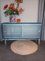 Gerestylde TV-meubel, Dressoir, Vitrinekast in Seaside blauw, Huis en Inrichting, Ophalen, 100 tot 150 cm, Glas, Modern
