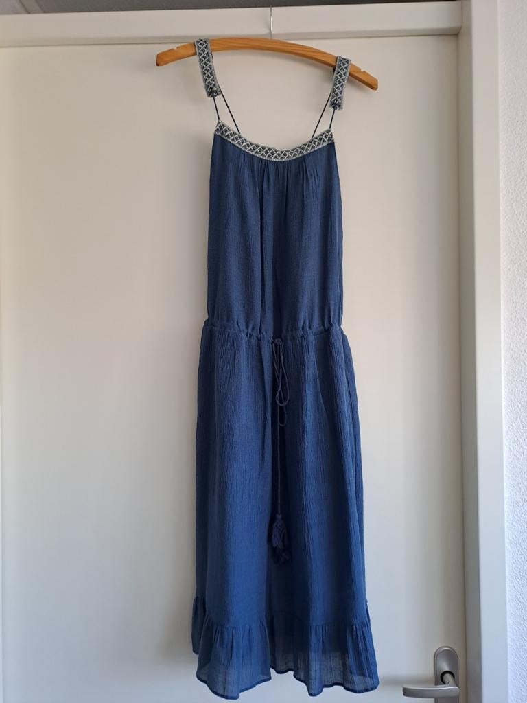 Blauwe jurk van 'theKorner' in maat 36, Blauw, Ophalen of Verzenden, Knielengte, Maat 36 (S)