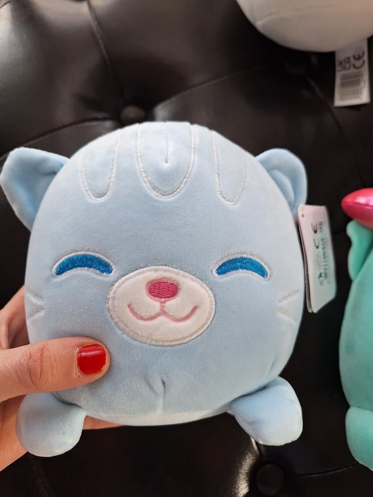 2x Knuffel: Kat (glow in the dark) en Uil met strik, Kinderen en Baby's, Speelgoed | Knuffels en Pluche, Overige merken, Blauw