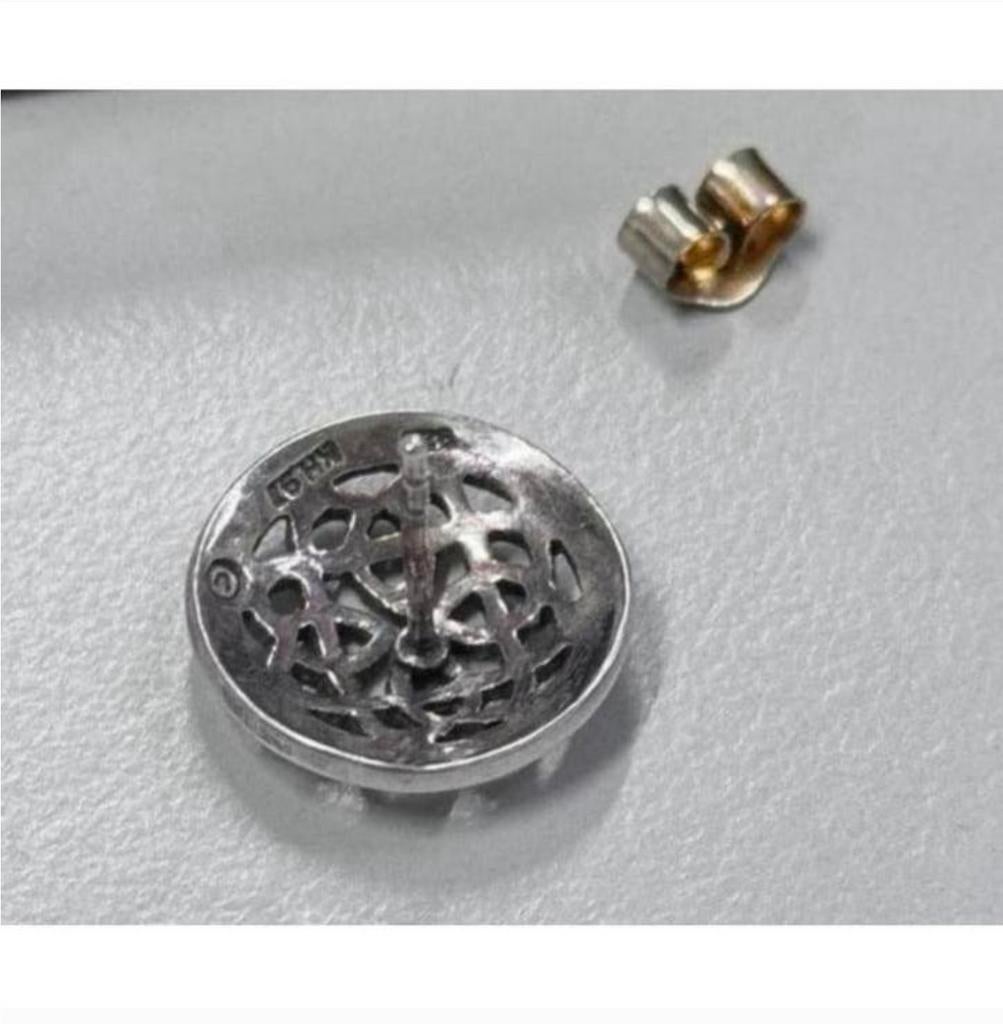 Manchetknopen neverending oorbellen antiek zilver zilveren, Verzilverd, Ophalen of Verzenden, Zo goed als nieuw, H