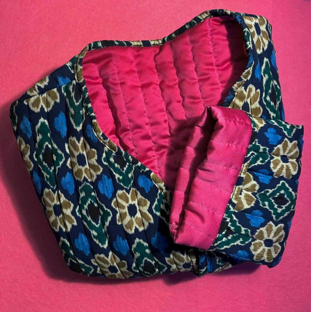 Sweet Jewellery vest jasje knal roze blauwe print S/M, Kleding | Dames, Maat 38/40 (M), Sweet Jewellery, Blauw, Ophalen of Verzenden