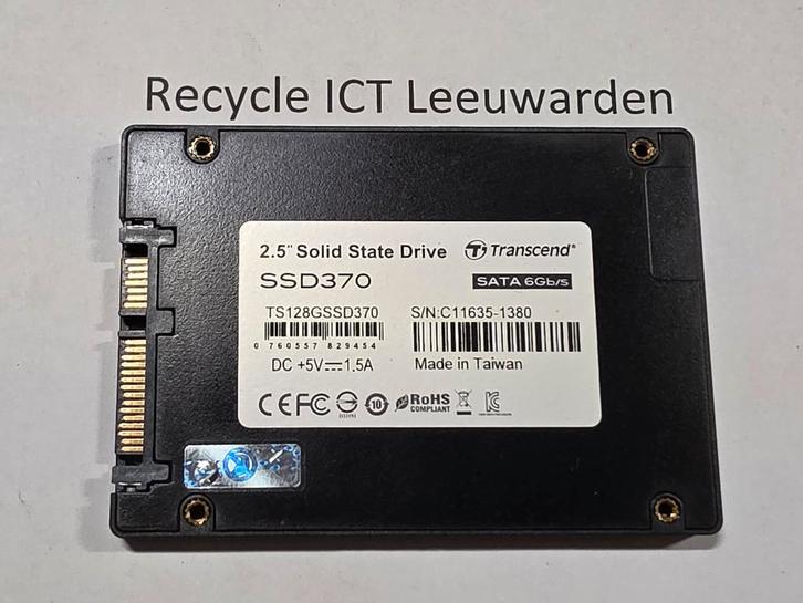Transcend 128gb laptop ssd hdd hardeschijf ssd370, Computers en Software, Harde schijven, Gebruikt, Laptop, Intern, SSD, SATA