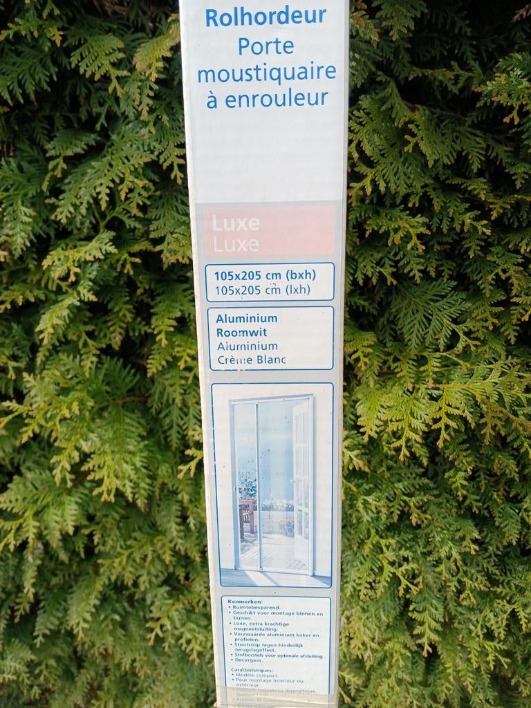 Nieuwe Luxe Rolhordeur Roomwit Aluminium 105x205 cm, Hordeur, Nieuw, Metaal, 200 tot 215 cm