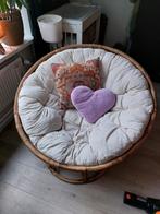 zgan! papasan rotan lounge stoel + wit kussen (Gamma), Huis en Inrichting, Ophalen, Gebruikt, Overige kleuren, Stof