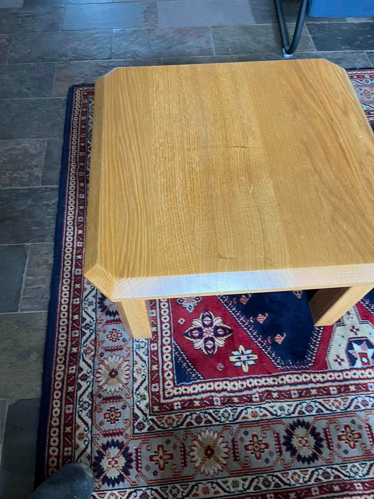 Massiet eiken salontafel kleur lichteiken, 100 tot 150 cm, Zo goed als nieuw, Minder dan 50 cm, Rechthoekig