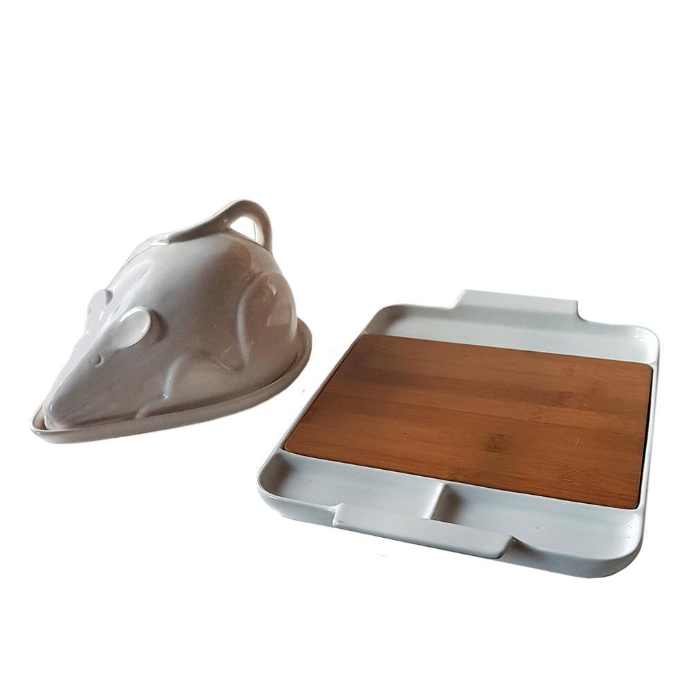 Kaasstolp en kaas serveerschaal met kaasplank set, Gebruikt, -, -, Ophalen of Verzenden