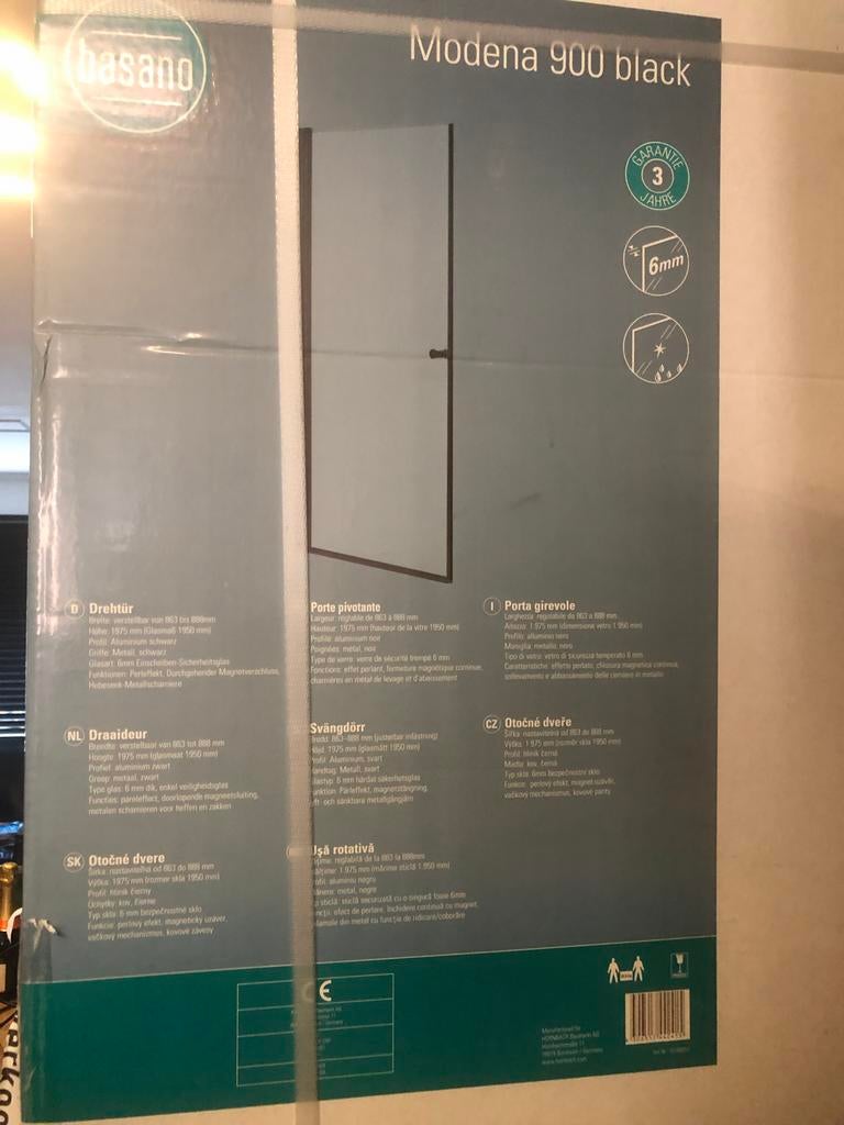 Basano Modena 900 black draaideur 2x, Ophalen, 80 tot 100 cm, Binnendeur, Nieuw