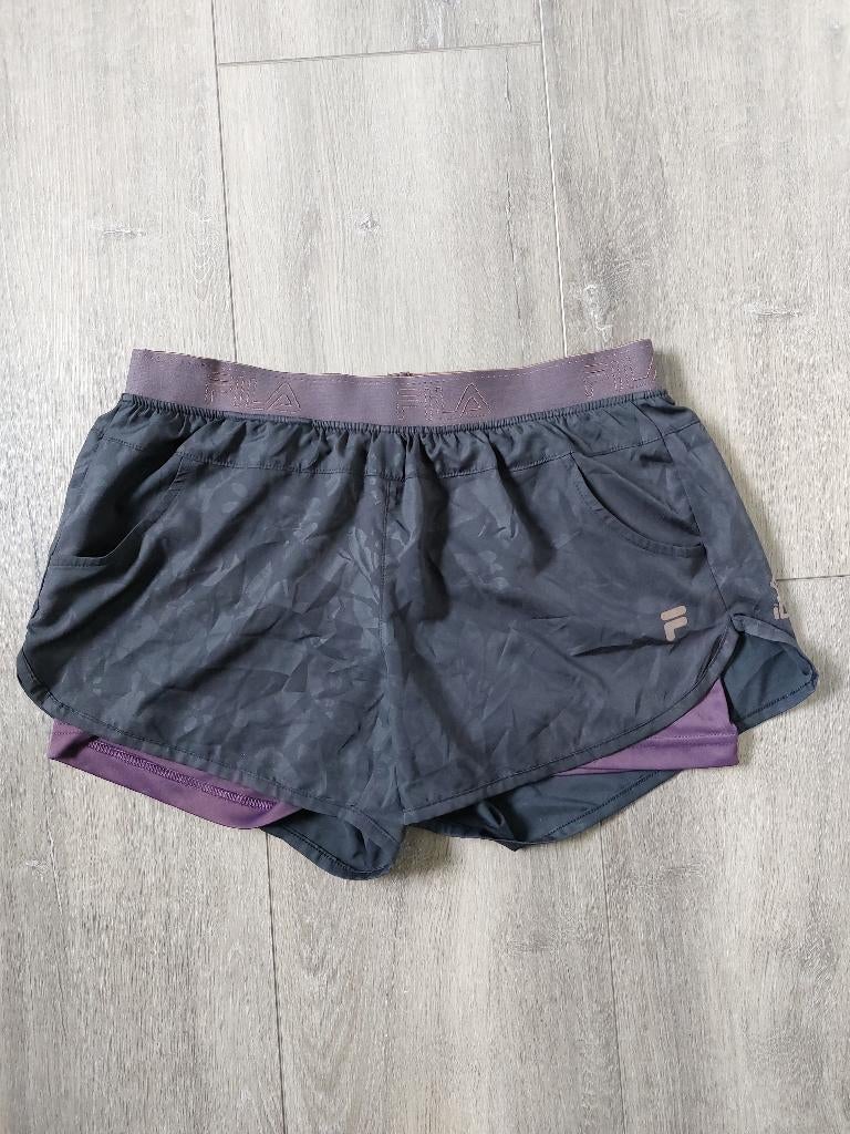 Fila dames short met binnenbroekje, mt S, Zwart, Ophalen of Verzenden, Zo goed als nieuw, Maat 36 (S)