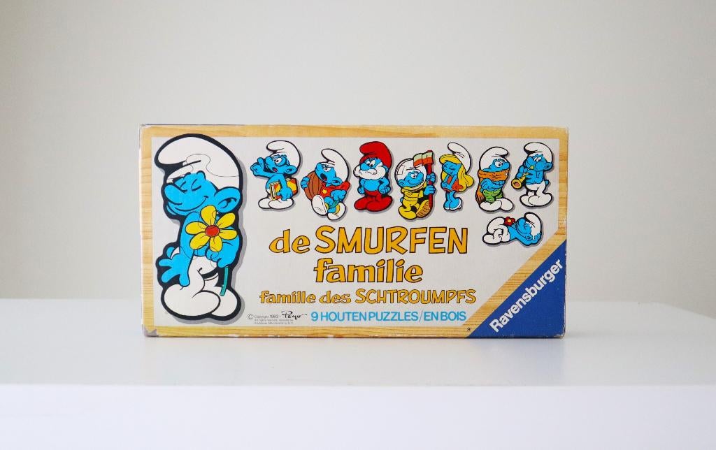 Vintage houten puzzels De Smurfen Familie, Ophalen of Verzenden, Gebruikt, Verschillende Smurfen, Overige typen