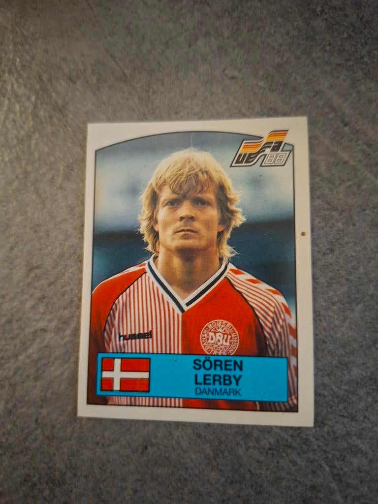 Panini sticker Euro 88 Duitsland. Soren Lerby Denemarken., Verzenden, Zo goed als nieuw, Sticker
