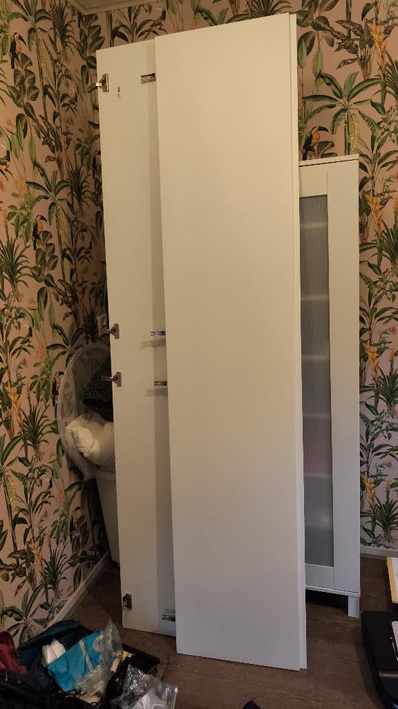 Vikanes Ikea witte deuren pax kledingkast greeploos strak, Ophalen, 200 cm of meer, 50 tot 100 cm, Zo goed als nieuw
