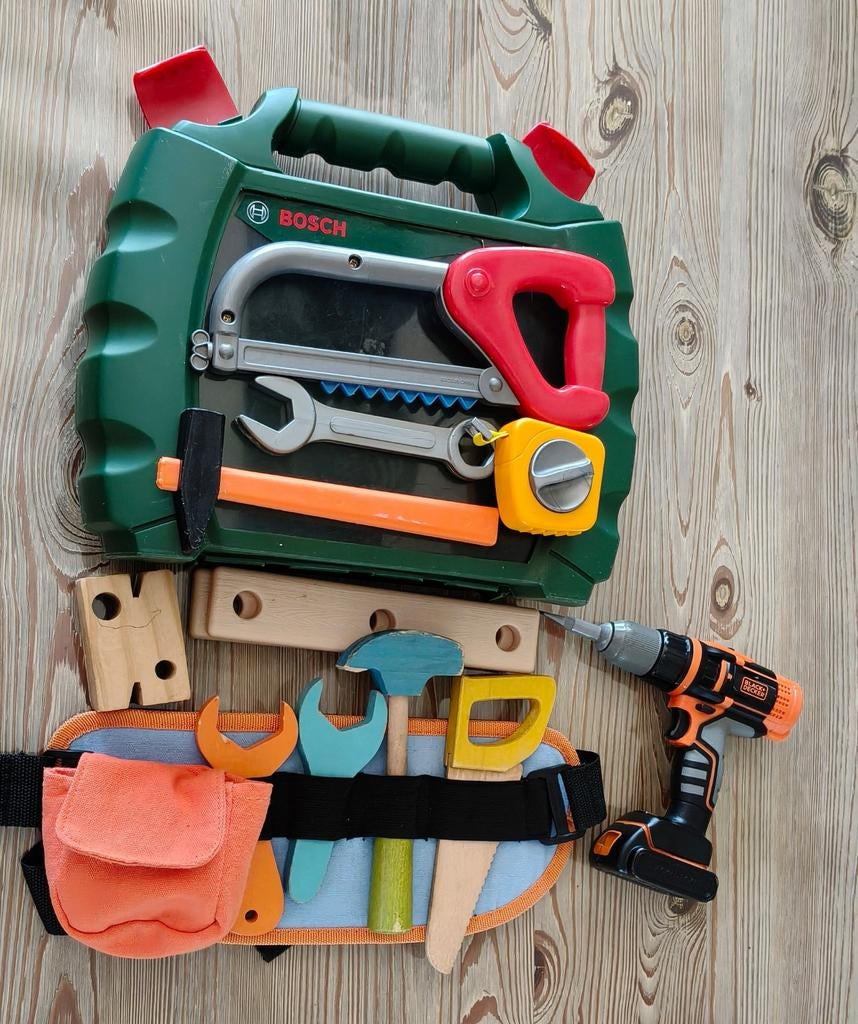 Speelgoed gereedschap set en boormachine, Ophalen