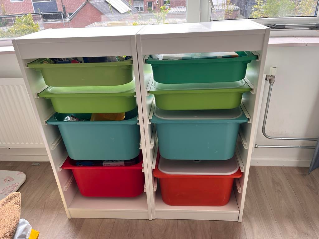IKEA Trofast kast met gekleurde bakken, Ophalen, Kast, Zo goed als nieuw, 75 tot 100 cm