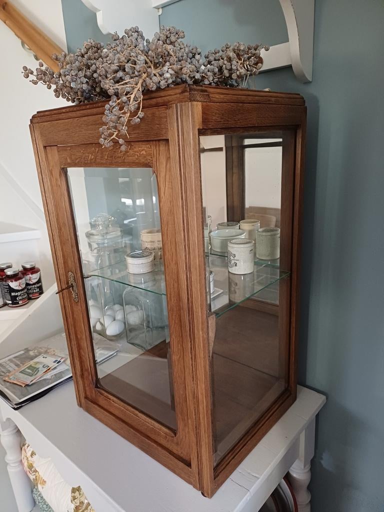 Antiek Toonbank Vitrine Kastje/Pronkkastje., Ophalen