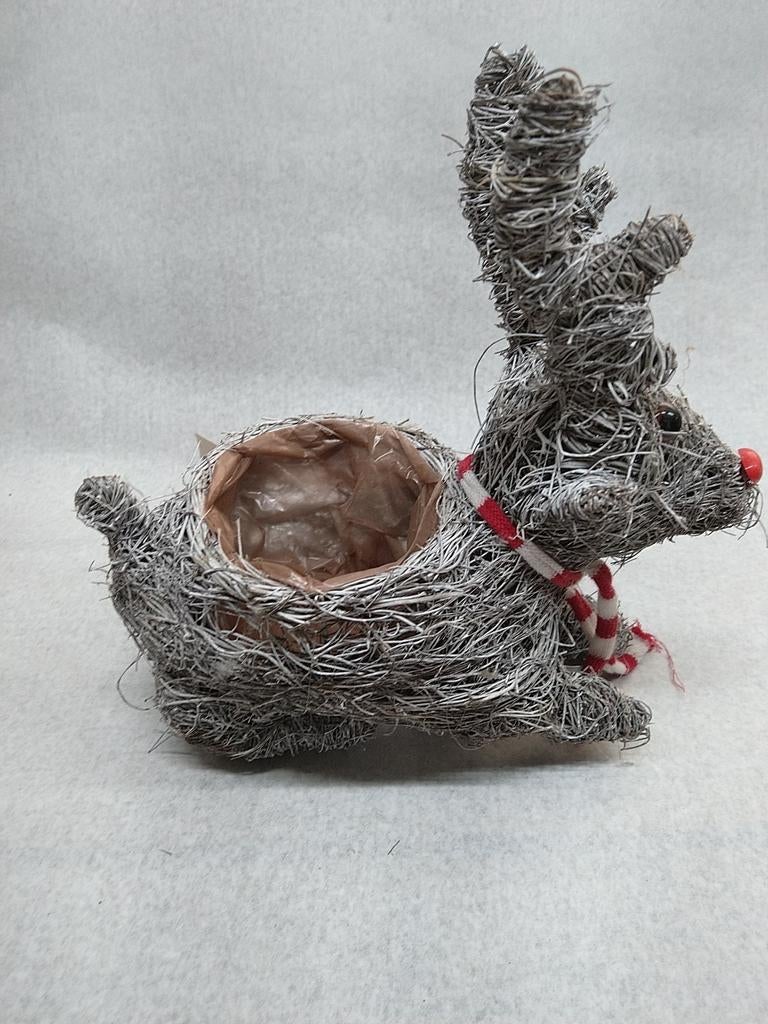 Mandjes met hert. Per stuk of groter aantal, Diversen, Kerst, Ophalen of Verzenden