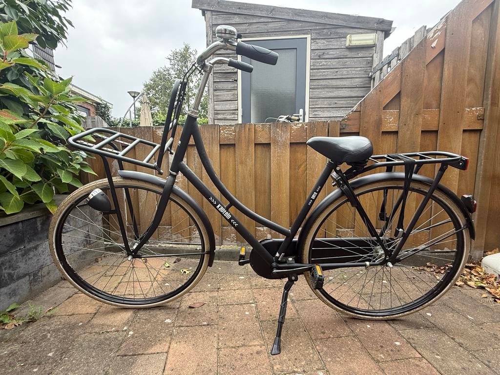 Mooie Kaptein Transportfiets - Mat Zwart - 28 inch, Fietsen en Brommers, Fietsen | Dames | Damesfietsen, Terugtraprem, Ophalen