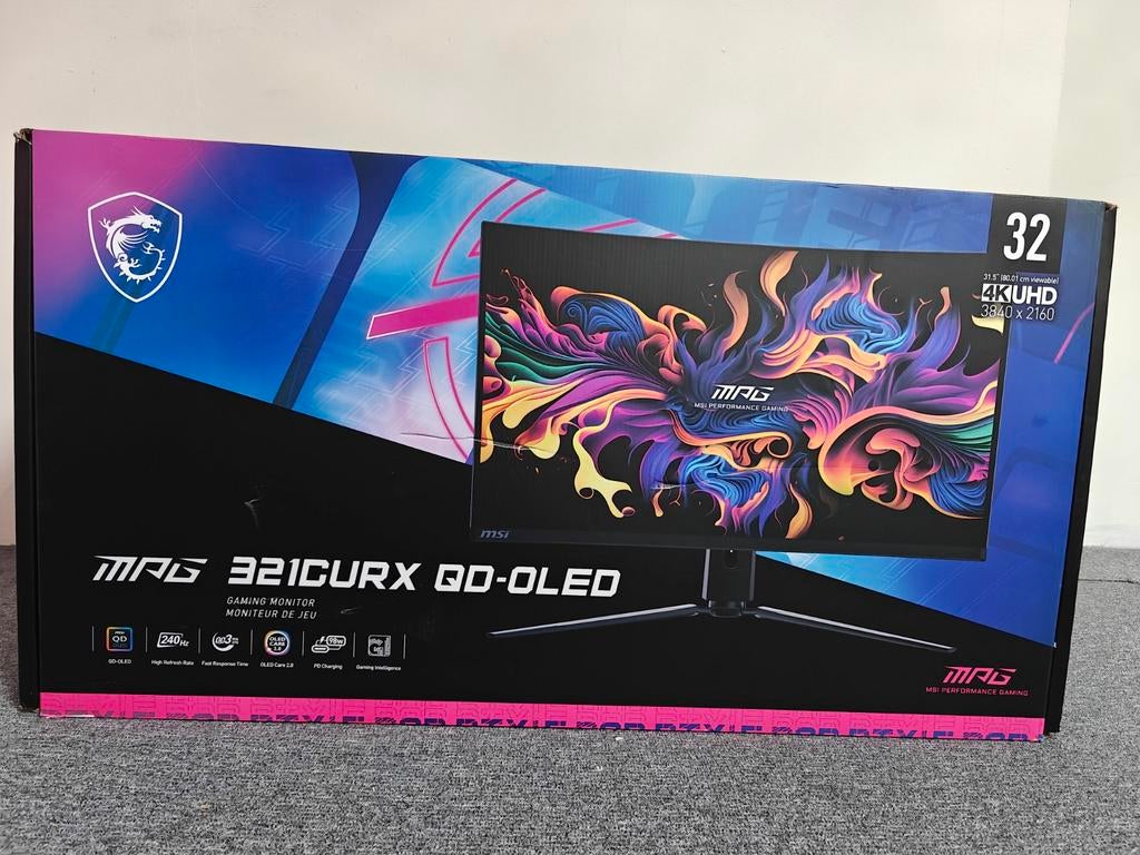 MSI MPG321CURX QD-Oled Gaming Monitor, Gaming, Ultra HD (4K), Overige typen, 201 Hz of meer