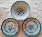 Chinese blauwe roze rijst schaaltjes borden mok schaal, Ophalen of Verzenden