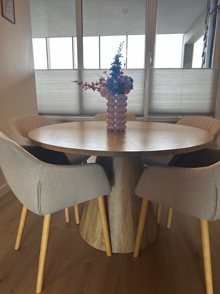 Ronde eettafel 120 diameter MOET WEG!, Ophalen, 100 tot 150 cm, Rond, Zo goed als nieuw