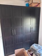 IKEA Pax kast donkerbruin 200cm breed met verlichting en inr, Gebruikt, 200 cm of meer, Ophalen of Verzenden, Met lade(s)