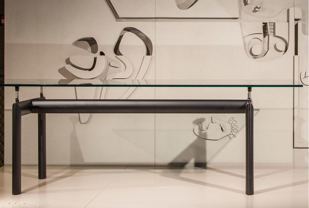 2x Cassina Le Corbusier LC6 Tafel Froasted Glas - Zwart, Niet ingevuld, 50 tot 100 cm, Niet ingevuld, Ophalen of Verzenden