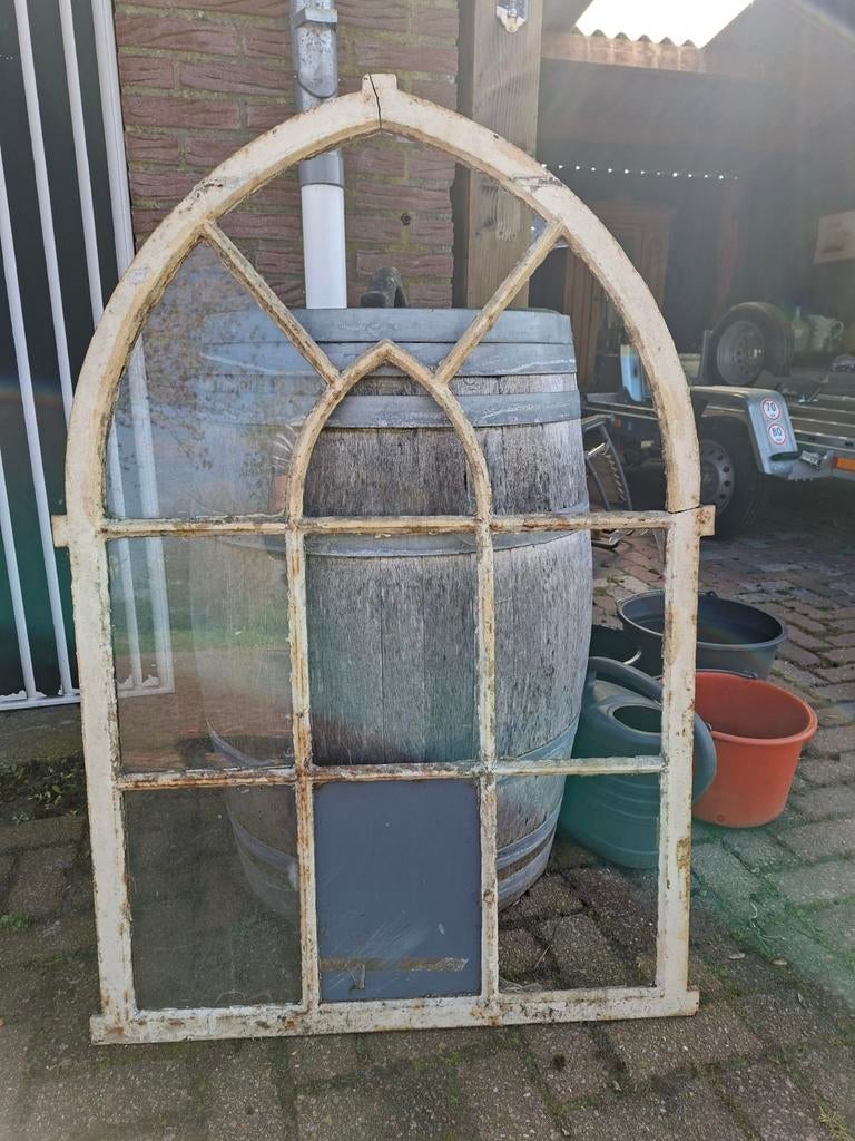 Antiek stalraam, ijzer, 80x120 cm, restauratieproject, Ophalen, Gevelraam of Ruit, Gebruikt, 80 tot 120 cm