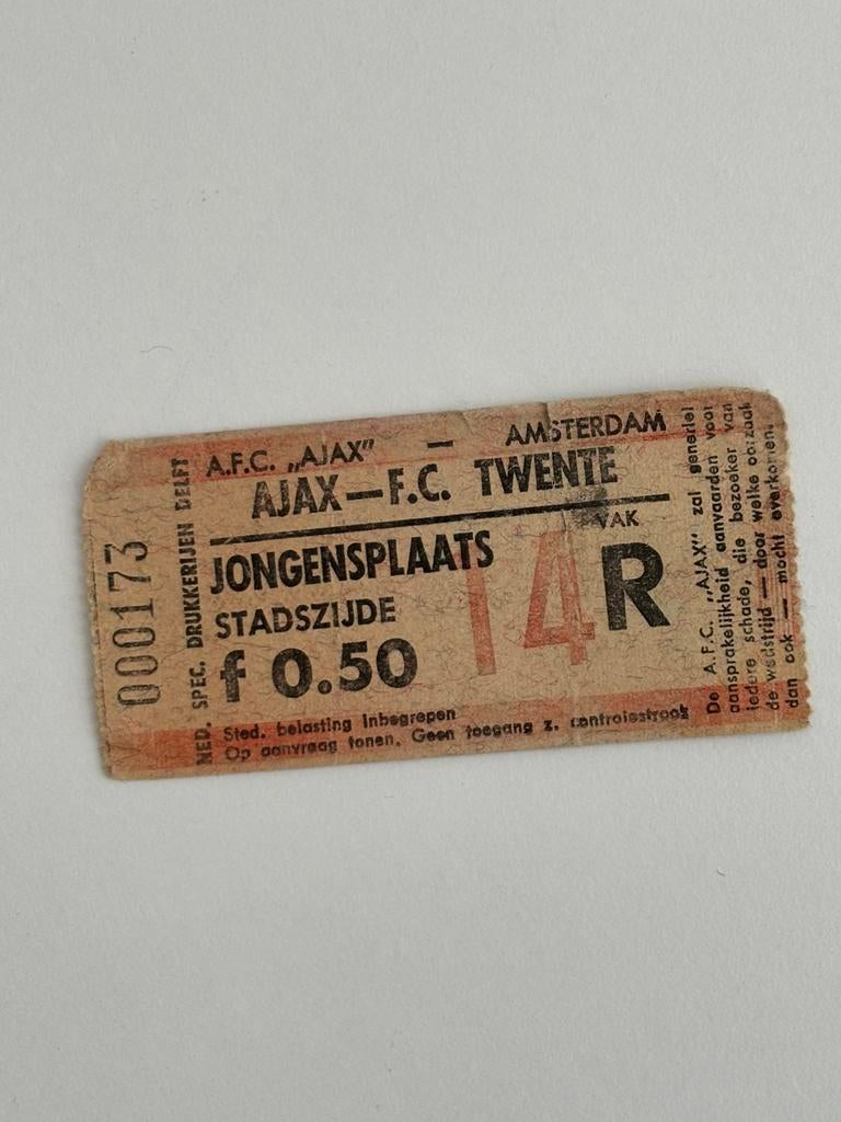 Ajax - FC Twente Jongens plaats Vintage Kaartje, Tickets en Kaartjes, Eén persoon