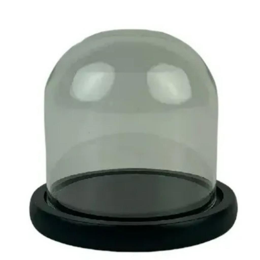 Glazen stolp op zwarte ronde voet - verschillende formaten, Westerndeco, Nieuw, Ophalen of Verzenden, Storkstraat, Zoetermeer