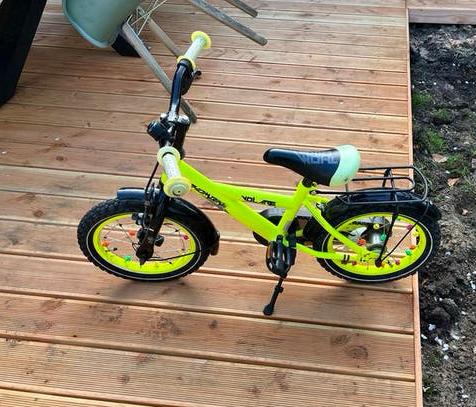 Gele kinderfiets (beginnende fietser), Fietsen en Brommers, Fietsen | Kinderfietsjes, Gebruikt, Minder dan 16 inch, Ophalen