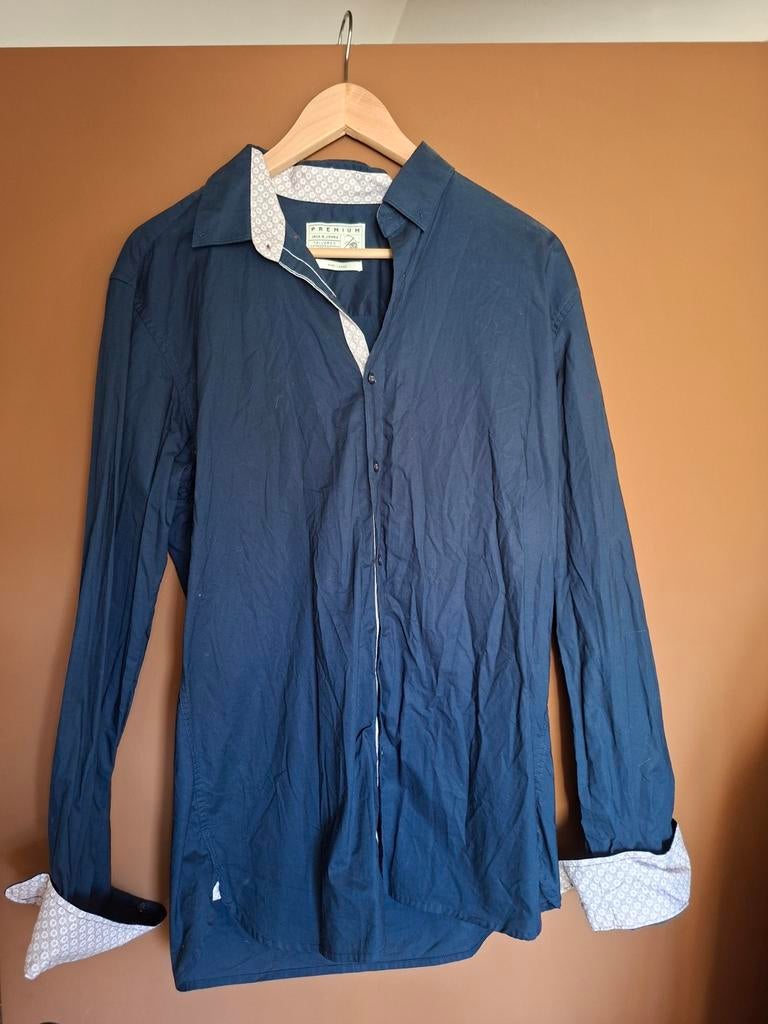 Heren overhemd Jack & Jones maat L, Kleding | Heren, Overhemden, Blauw, Ophalen of Verzenden, Zo goed als nieuw, Halswijdte 41/42 (L)