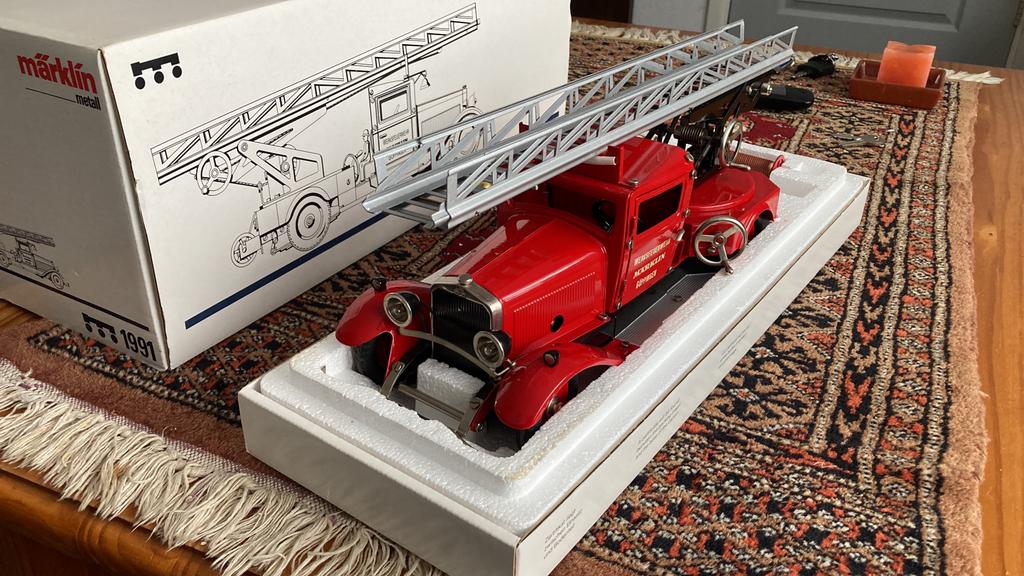 Marklin 1991 brandweer auto nog compleet in de verpakking, Ophalen of Verzenden