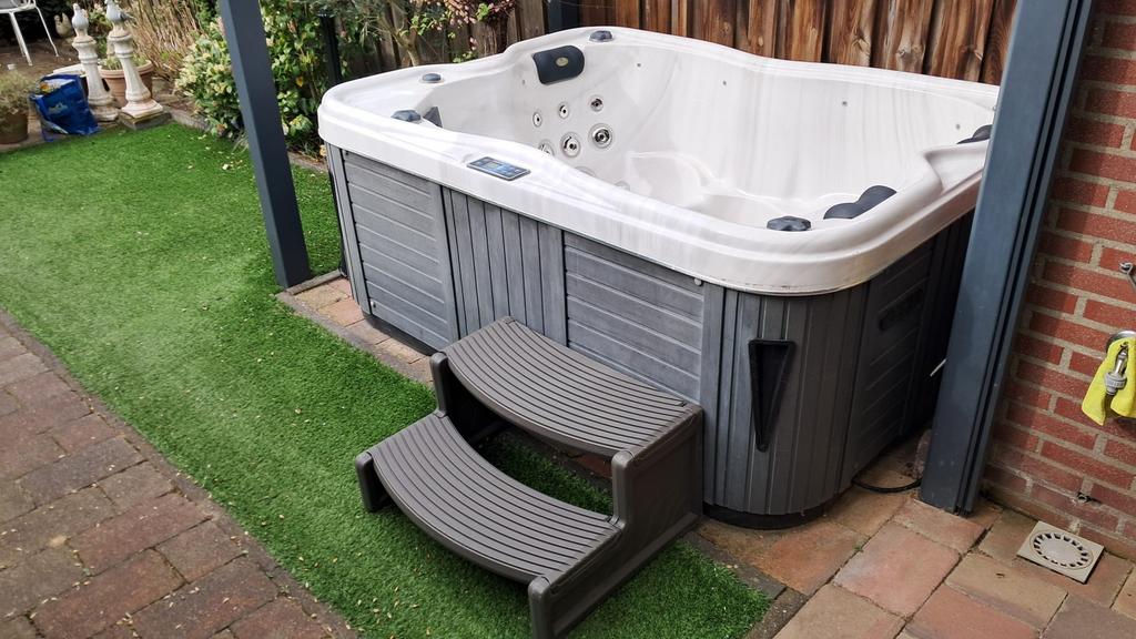 Compacte spa 204x155 passion spas rvs balboa zilver marble, Tuin en Terras, Bubbelbaden en Hottubs, Zo goed als nieuw, Vast, Filter