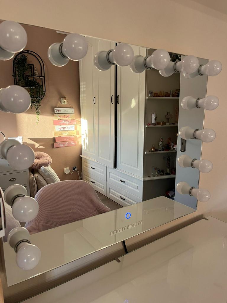 Bright Beauty Hollywood Spiegel met Verlichting, Ophalen of Verzenden, Zo goed als nieuw, 75 tot 100 cm, Minder dan 100 cm