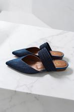 Malone Souliers denim flats puntschoenen blauw 37 pre-loved, Mvt, Schoenen met lage hakken, Zo goed als nieuw, Verzenden