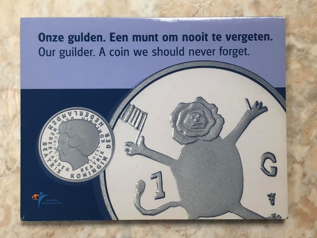 1 gulden 2001, FdC, Nederland., Postzegels en Munten, Munten | Nederland, Verzenden, Koningin Beatrix, 1 gulden, Losse munt