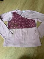 Roze longsleeve met bloemenprint en borduursel, Kinderen en Baby's, Kinderkleding | Maat 122, Ophalen of Verzenden, Zo goed als nieuw