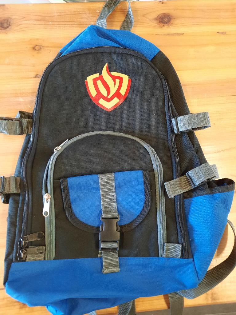 Brandweer rugzak zwart/blauw met logo, Ophalen, Zo goed als nieuw, Overige merken