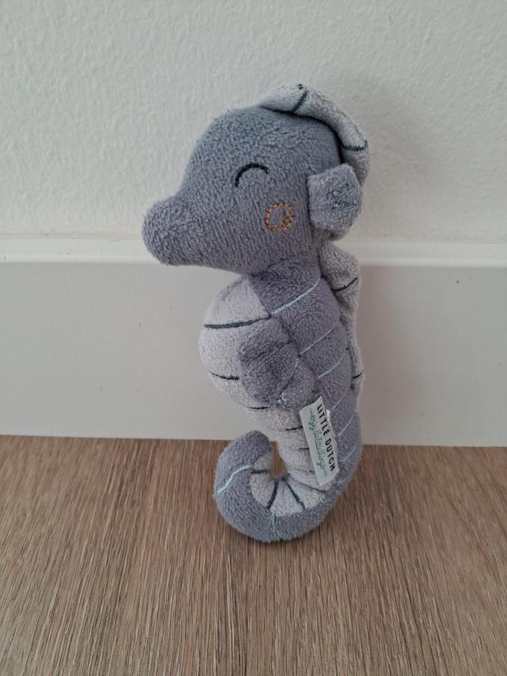 Knuffel Little Dutch zeepaard blauw 14 cm L162, Kinderen en Baby's, Speelgoed | Knuffels en Pluche, Zo goed als nieuw, Overige typen