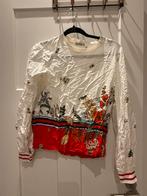 Stradivarius Trui met Bloemenprint en Lange Mouwen - Maat M, Kleding | Dames, T-shirts, Wit, Zo goed als nieuw, Lange mouw, Ophalen