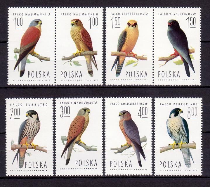 Polen, Vogels, Roofvogels, Mi. 2354-2361 postfris, Verzenden, Polen, Postfris