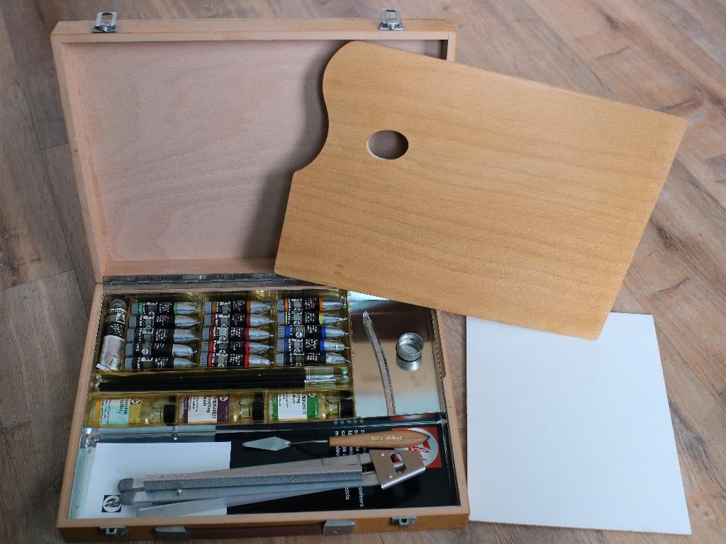 Rembrandt schilder kist met tubes olieverf en meer nieuw !, Hobby en Vrije tijd, Ophalen of Verzenden, Nieuw, Olieverf