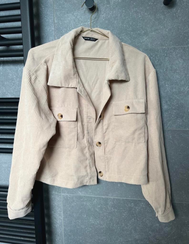 Beige / bruin corduroy jasje van Shein in maat M, Ophalen of Verzenden, Zo goed als nieuw, Maat 38/40 (M), Beige
