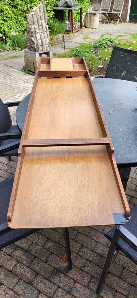 Sjoelbak 197x47cm met originele gewaxte sjoelstenen, Een of twee spelers, Ophalen of Verzenden, Gebruikt
