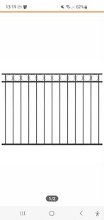 Zwart hekwerk 1.7m breed, 1m hoog, incl. 2 palen, Ophalen