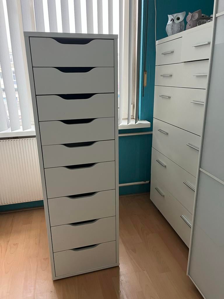 Ikea Alex ladekast met 9 lades, Huis en Inrichting, Kasten | Ladekasten, Ophalen, Overige materialen, Minder dan 50 cm, Gebruikt