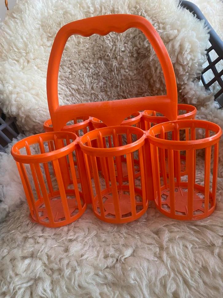 Vintage Curver flessenrek oranje jaren ‘70, Verzamelen, Retro, Ophalen of Verzenden