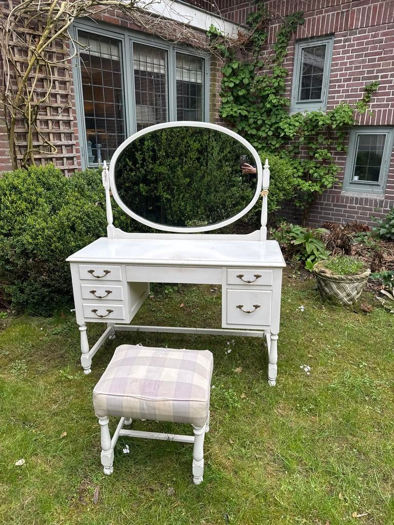 Make-up/ Kap tafel met krukje, Ophalen, Gebruikt, 50 tot 100 cm, Minder dan 100 cm